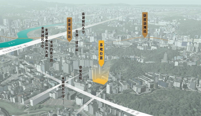 「內湖康樂街136巷公辦都更案」區位圖。（台北市都更處提供）