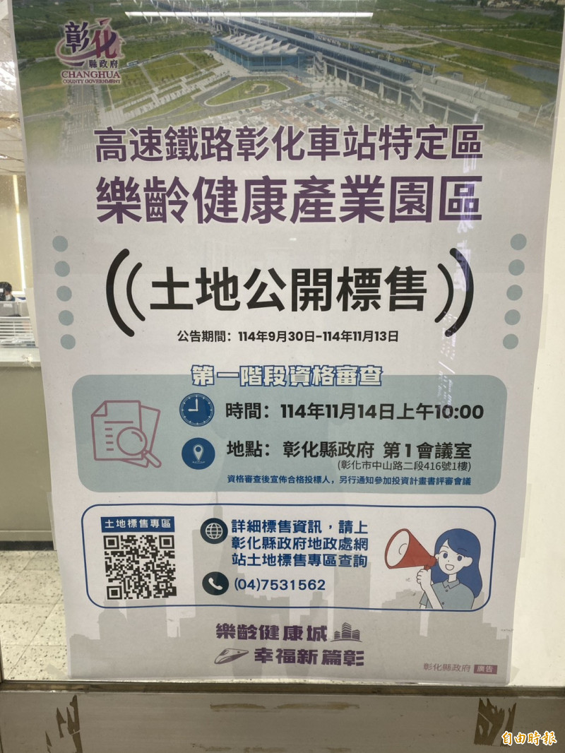 「全台最廢高鐵站」有救了？彰化縣府標售43億元土地限4年內開發