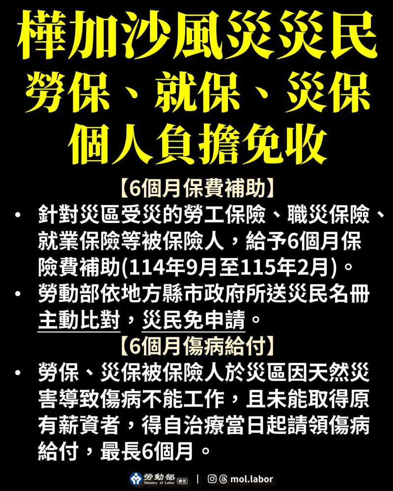 勞動部啟動災後臨時工作措施助南花蓮復原（勞動部提供）