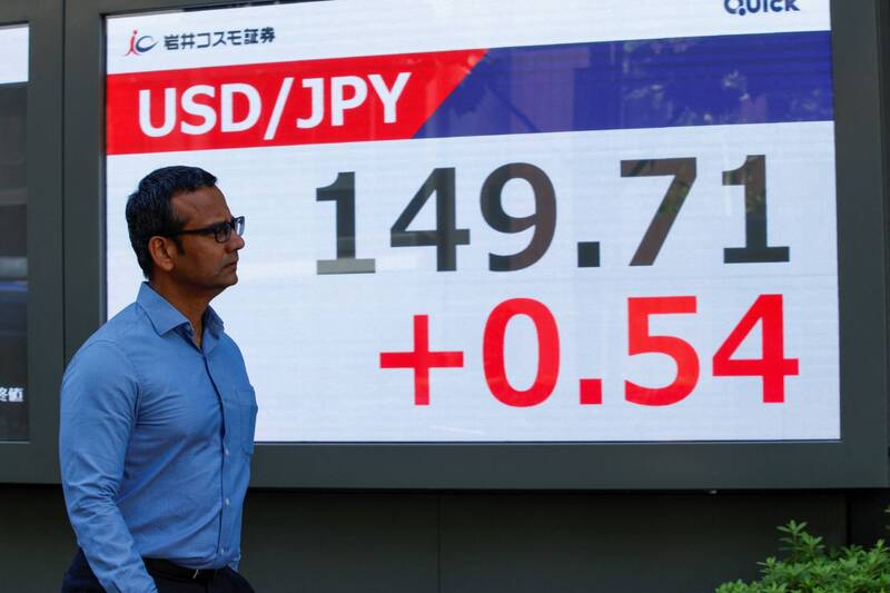 日圓兌美元匯率週一(6日)貶破150大關。(路透)