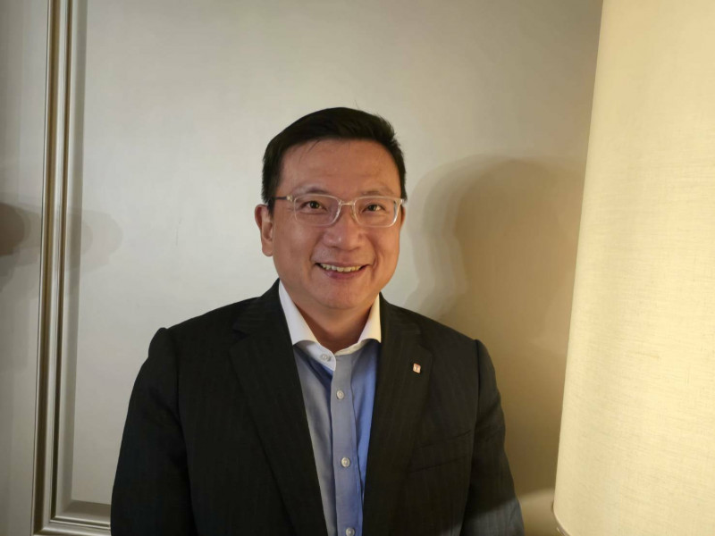 陽明董事長蔡豐明。（記者王憶紅攝）
