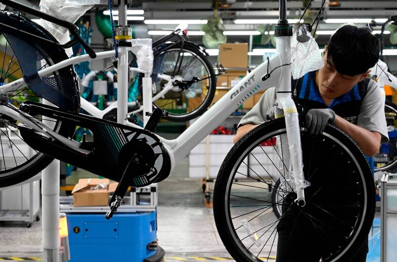 根據車輛公會公布最新統計，今年8月台灣自行車對美出口額大跌。示意圖。（法新社）