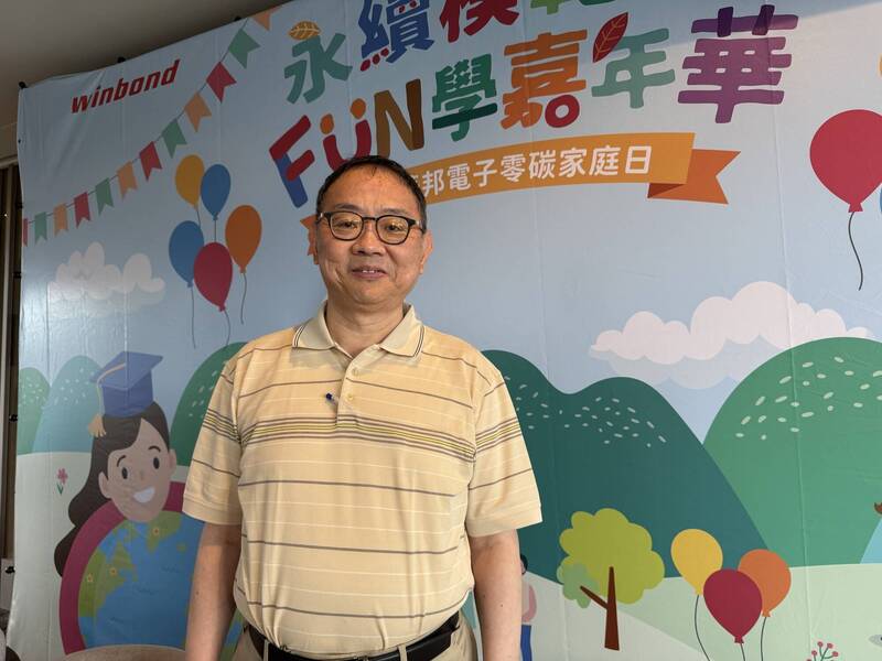 華邦電（2344）董事長焦佑鈞指出，受惠於AI熱潮，下半年市場狀況不錯。（記者洪友芳攝）