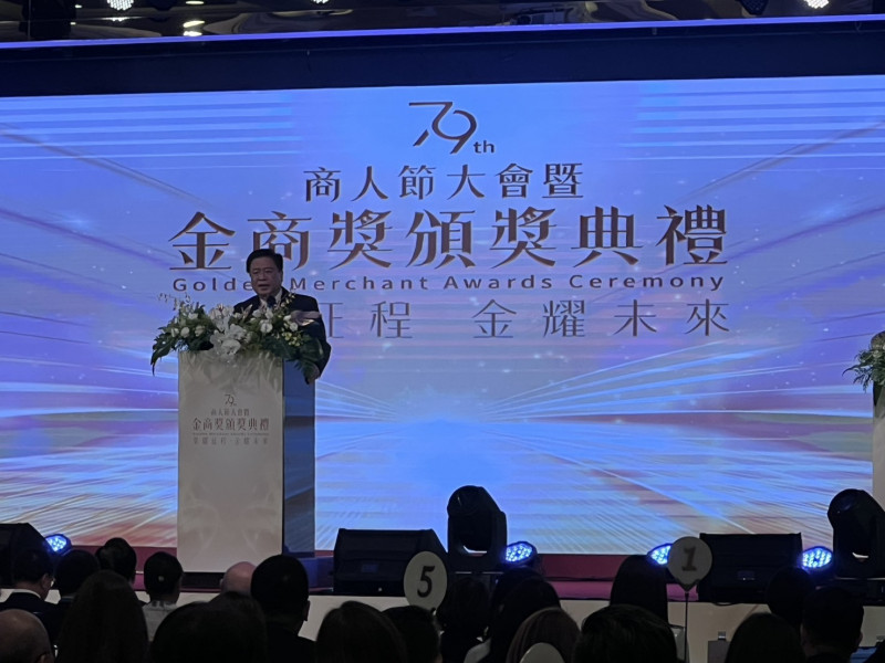 商總理事長許舒博對非洲豬瘟表示看法。(記者林菁樺攝)