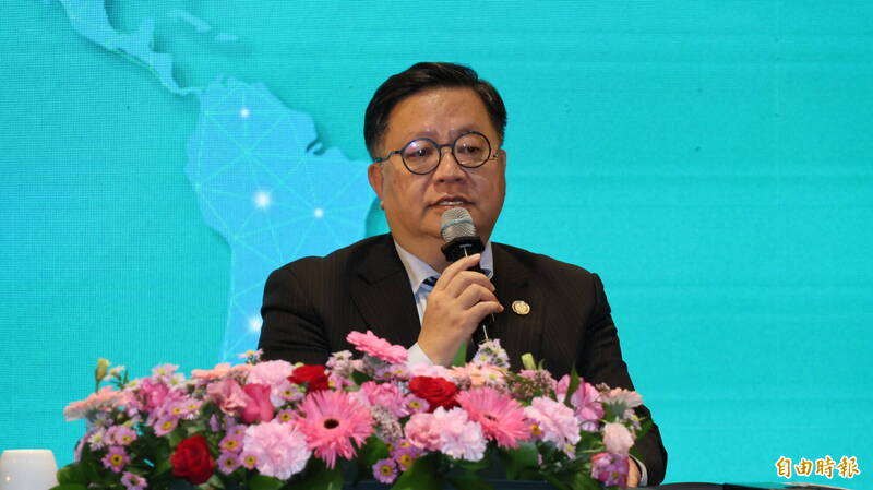 廣達技術長張嘉淵今日出席企業諮詢委員會(ABAC)代表新聞說明會。(記者黃靖媗攝)