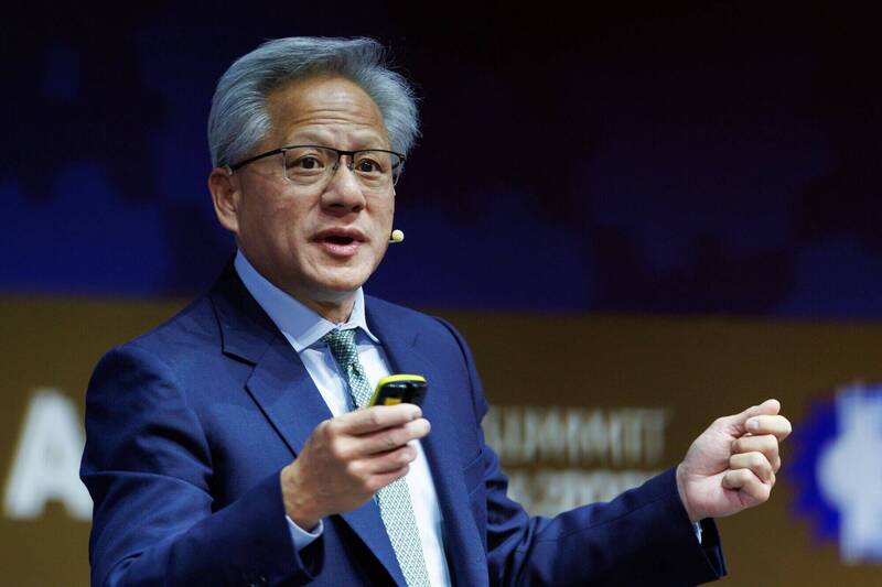 黃仁勳目前在彭博億萬富翁指數中排名第九，財富達1757億美元（台幣5.4兆元）。（彭博）