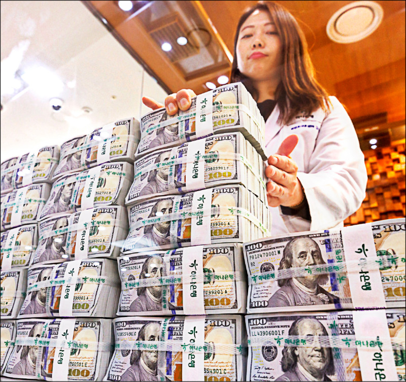 10月美元指數大漲，恐影響10月外匯存底增減。（歐新社）