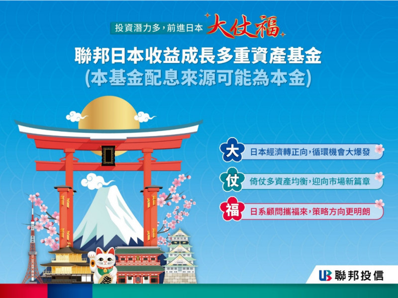 掌握高市早苗行情！「聯邦日本收益成長多重資產基金」今日募集。（業者提供）