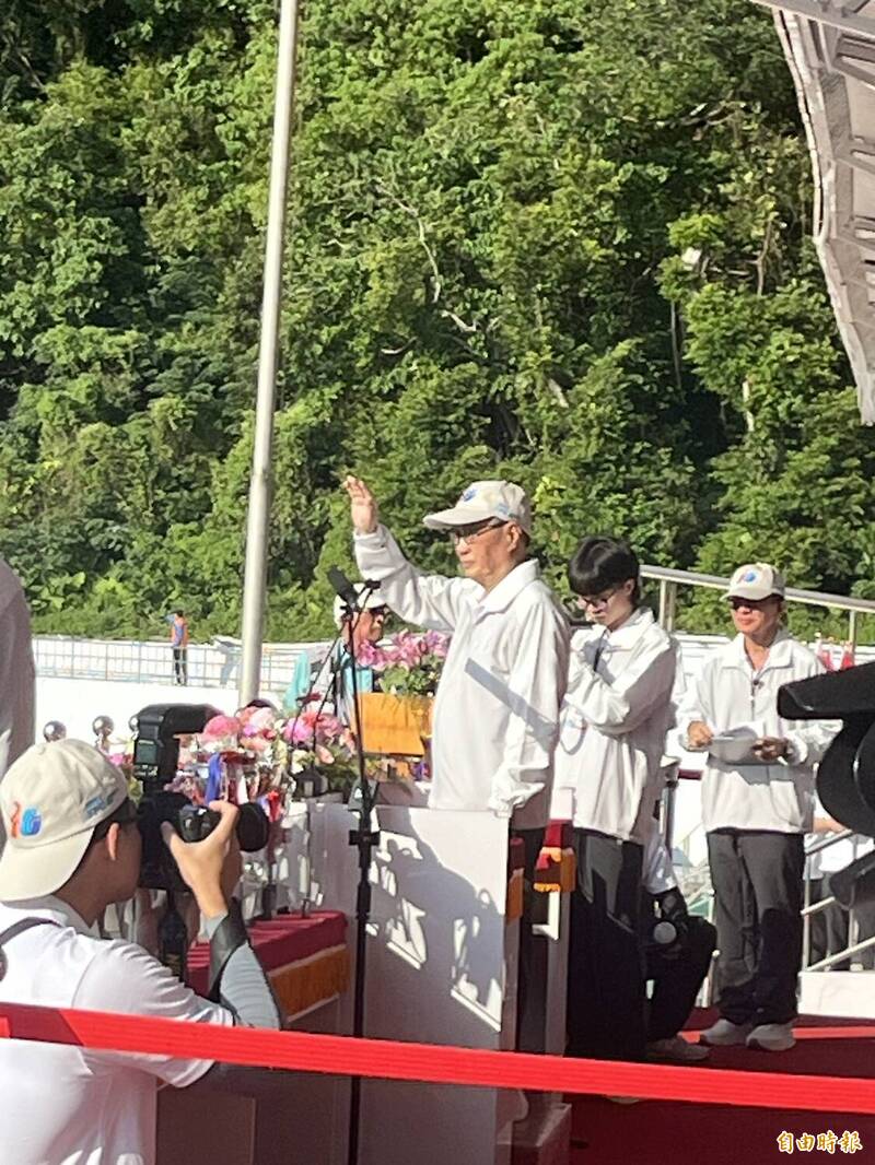 台塑運動會今日舉行，總裁吳嘉昭親自主持開幕典禮。（記者張慧雯攝）