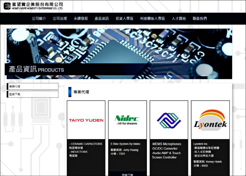 蜜望實昨日股價開低後急拉、早盤衝上漲停，收盤出現「爆量長上影線」。（擷取自官網）