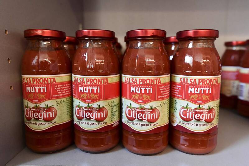 慕堤公司（Mutti）以生產義大利番茄醬、碎番茄與番茄糊等產品聞名。（法新社）
