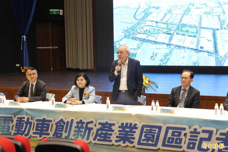 台灣電動車產業聯盟理事長葉儀皓對斗六智慧電動車創新產業園區設置樂觀其成。（記者黃淑莉攝）