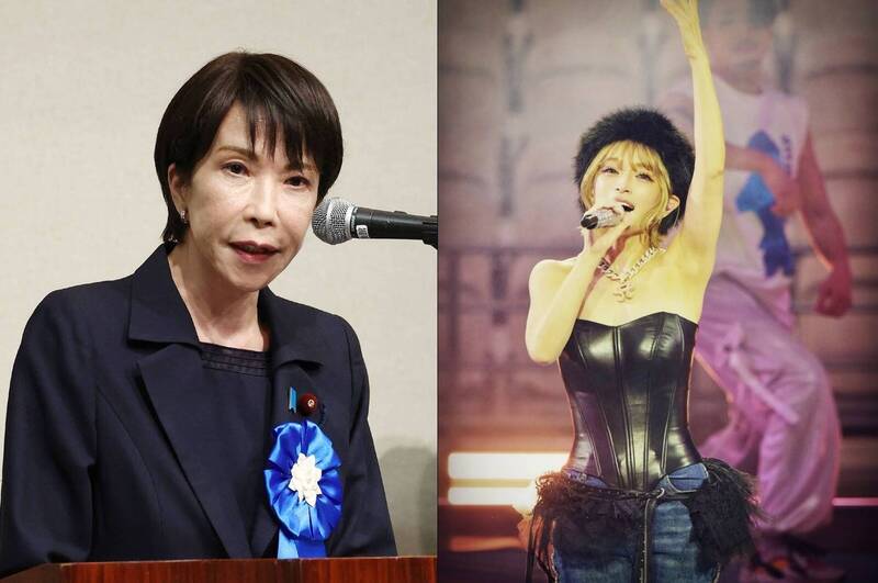 中國近期頻頻對日本施壓，謝金河發文表示，類似的劇本之前也都在台灣上演過，且「中國施壓愈大，對手民調愈高」，包含日本首相高市早苗及知名歌手濱崎步，都在近日成為世界焦點，並受到高度評價。（圖左法新社，圖右擷自臉書）