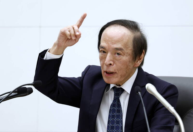日銀在12月19日結束的政策會議決定升息1碼。圖為日銀總裁植田和男。（歐新社資料照）