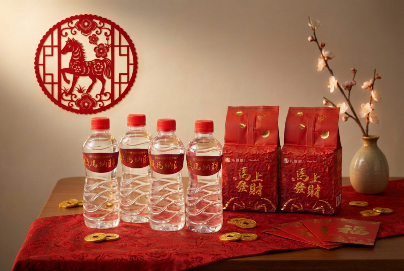 公股龍頭發財水、發財米來了 2月起兆豐銀全台分行限量贈
