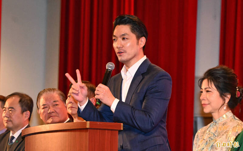 蔣萬安致詞指出，輝達第一個海外總部落腳北投士林科技園區，預計農曆年前完成簽約，今年內正式動工。（記者林正堃攝）