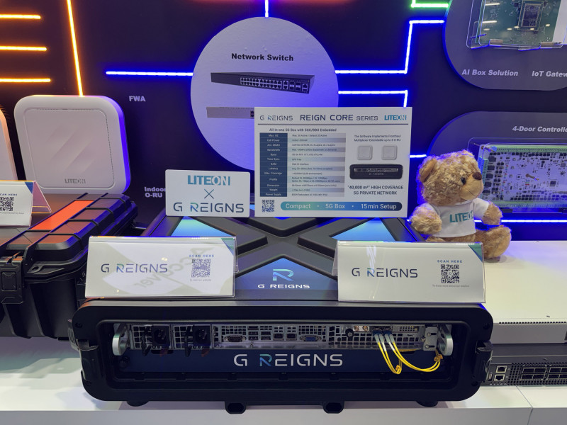 宏達電與光寶在MWC 2026，秀出5G專網商業應用。（宏達電提供）