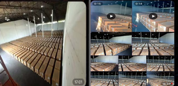 圖為被告在倉庫內擺放的一些假伺服器。（圖擷取自美國司法部）