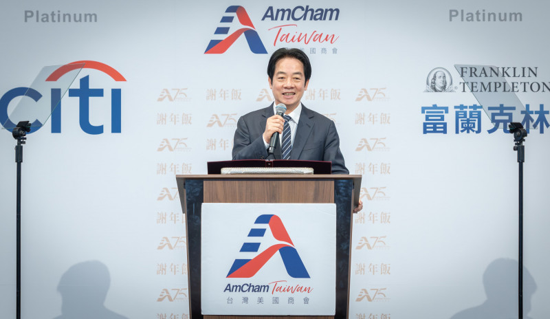 賴清德總統今晚出席「台灣美國商會2026年謝年飯」。（總統府提供）