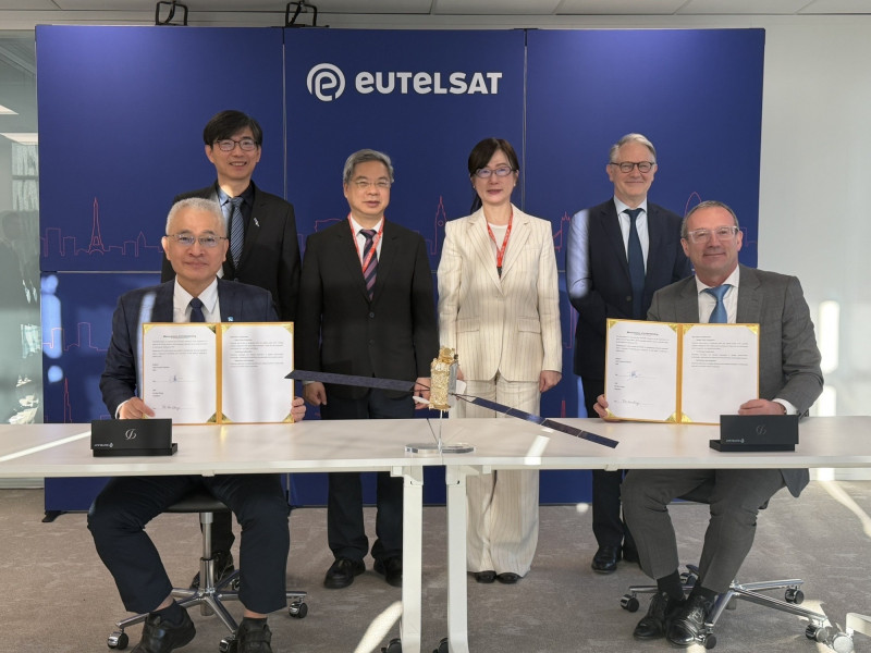 工研院與Eutelsat簽署MOU，展現臺歐衛星產業合作重要里程碑。（經濟部提供）