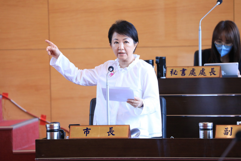 台中市長盧秀燕表示，台積電台中設廠不會有問題。（記者蘇金鳳攝）
