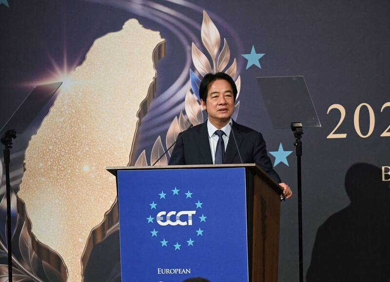 總統賴清德今（26）日晚間出席2026歐洲日晚宴。（記者張嘉明攝）