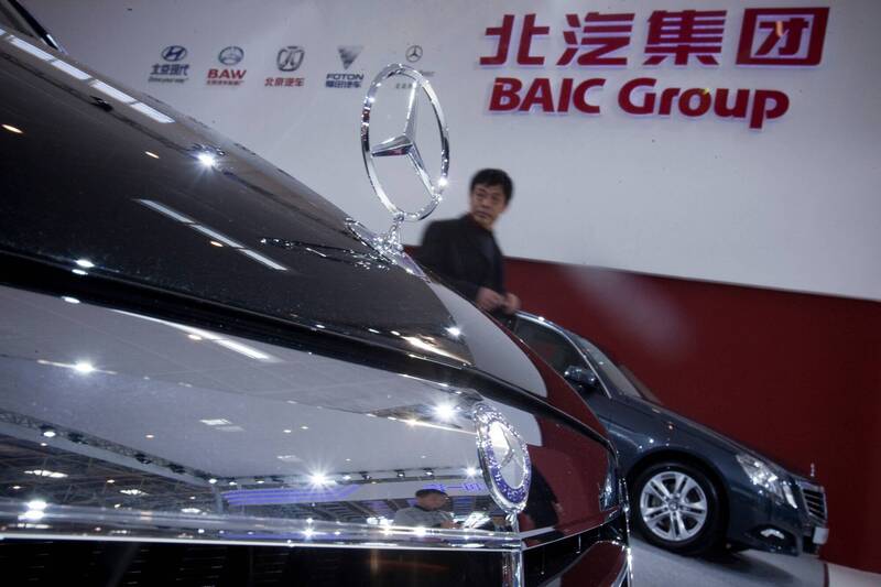 中國國有車廠「北汽集團」（BAIC Motor Corp.）是賓士最大的單一股東，持股比例高達9.98%。（彭博）