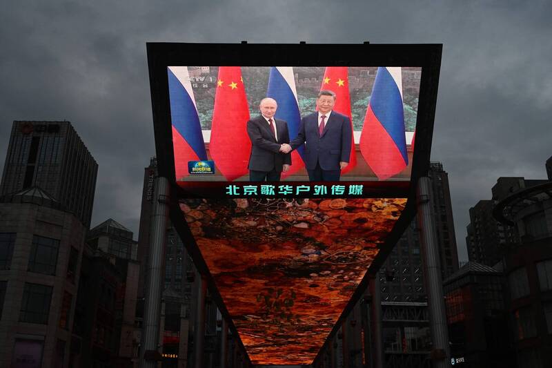 分析認為，中俄並非沒有矛盾，而是目前在部分重要議題上具有共同利益，因此選擇深化合作。（法新資料照）