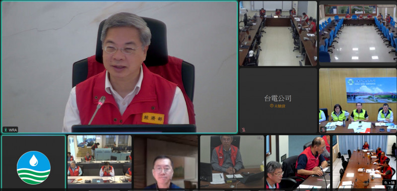 薔琵颱風襲台 經長視導經濟部應變小組確保水電穩定
