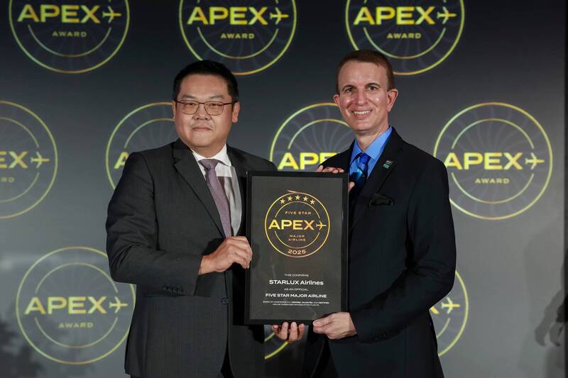星宇航空榮獲APEX五星航空獎 精品級航空服務獲國際旅客肯定