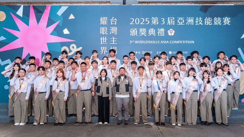 2025亞洲技能競賽臺灣隊奪牌創新高 勞長：成為產業人才橋樑