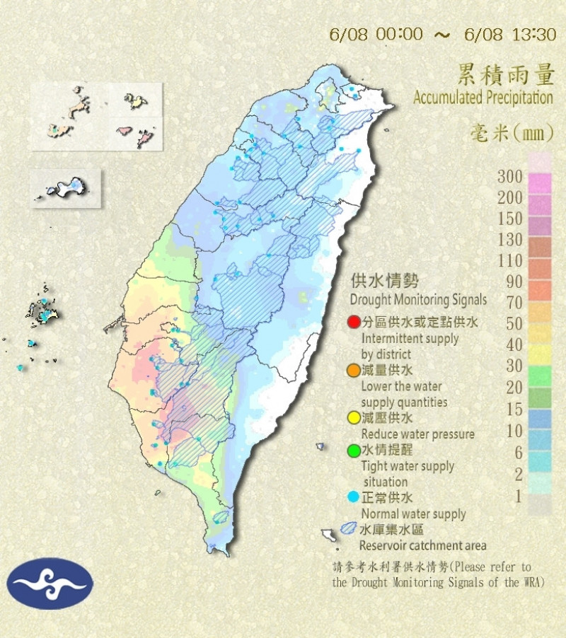 梅雨挹注全台近1.6億噸水  南部水庫進補4610萬噸