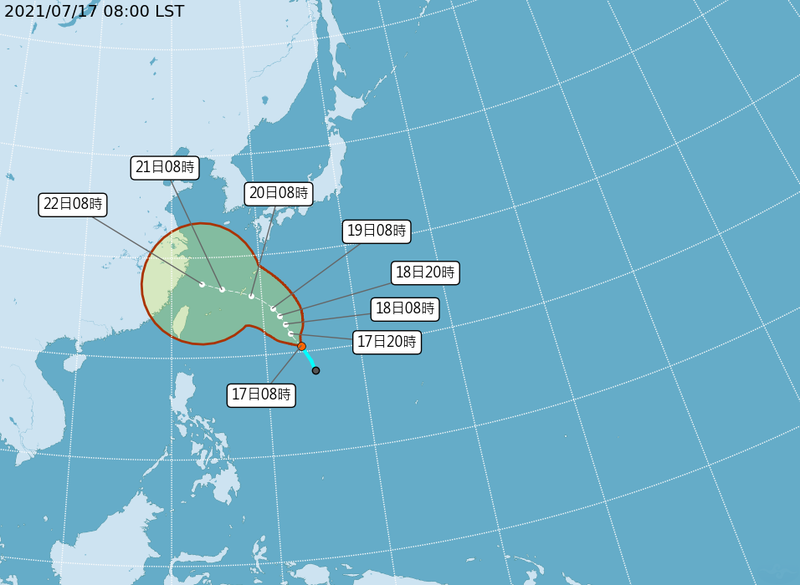 烟花颱風最快今天生成 移動路線正朝中國軍演區域前進
