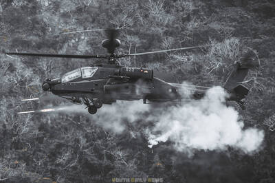 軍武圖輯》陸航「神鷹操演」 AH-64E直升機強碰落山風仍精準命中