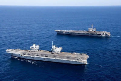 史上首次！美英航艦打擊群「護身軍刀」聯演 F-35C初登場