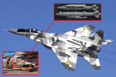 畫面曝光！烏軍MiG-29戰機投擲GBU-62炸彈 炸斷俄軍扎波羅熱補給線