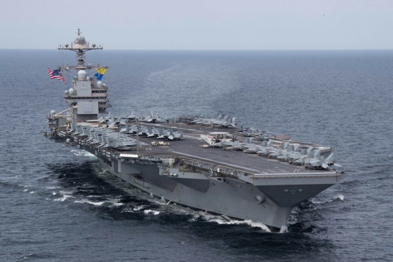「福特號」航艦雖然遠在挪威近海水域，但展現出隨時可以武力投射至俄境的能力，讓俄國當局有如芒刺在背。（擷取自北約官網）