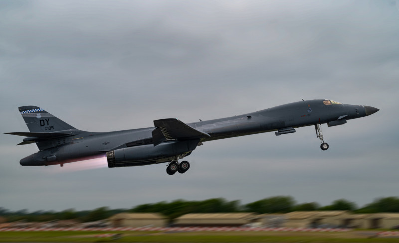 美國空軍今年首度派遣B-1B「槍騎兵」（Lancer）戰略轟炸機參加「北極挑戰」演習。（擷取自USAFE-AFAFRICA官網）
