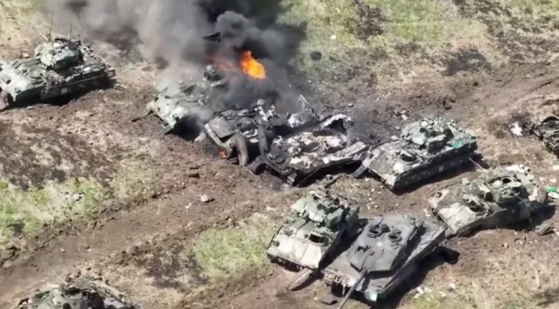 公布「豹2」戰車殘骸  俄誇戰果：一天內摧毀逾40輛烏戰甲車