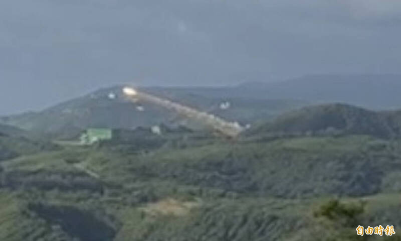 九鵬基地上午成功發射飛彈。（記者蔡宗憲攝）