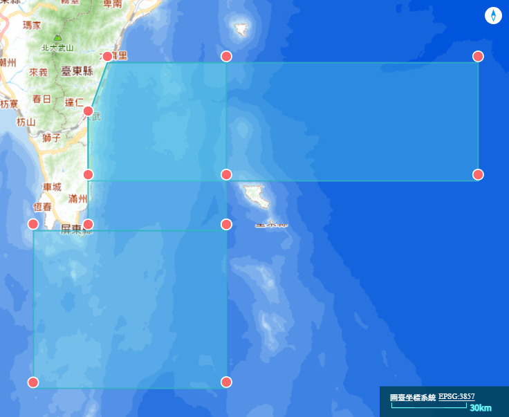 海軍司令部自7月30日至8月30日期間，在台灣東南部、南部海、空域進行一系列實彈射擊，不僅範圍廣大，還有「無限高」彈種。（取自交通部航港局網站）