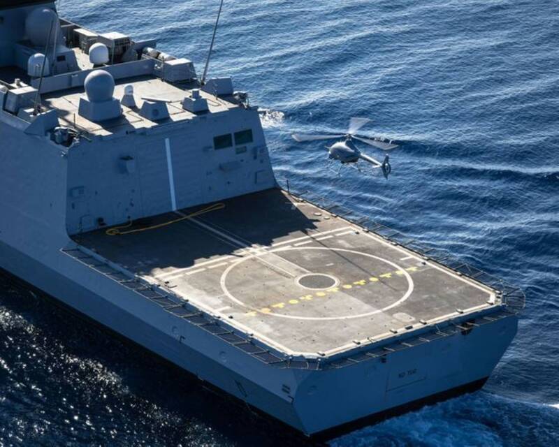 VSR700旋翼小型無人機的體積小巧，因此適用於甲板空間有限的小型艦艇之上。（取自空巴官網）