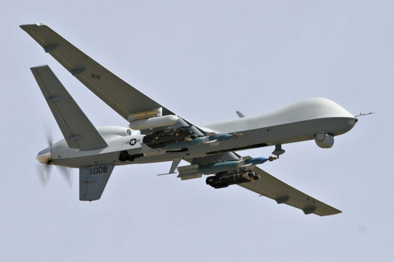 美軍造價高昂的MQ-9「死神」無人機在敘利亞誤遭庫德族盟友擊落。（圖：美國空軍）