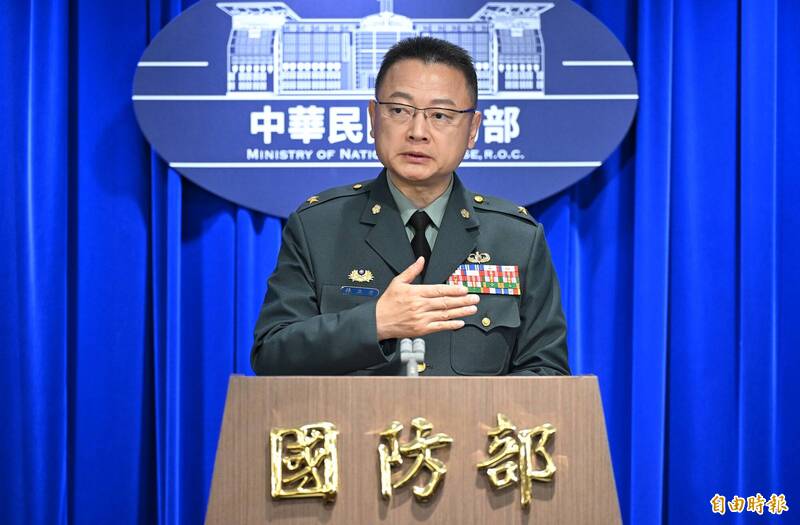 國防部發言人孫立方少將。（記者張嘉明攝）