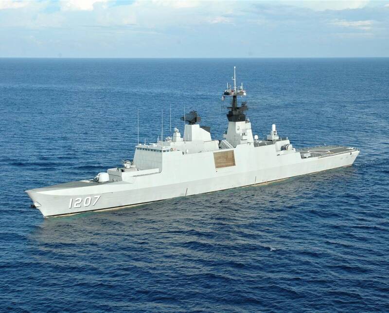 海軍康定級飛彈巡防艦「武昌艦」（PFG-1207）。（中華民國海軍官方Facebook）
