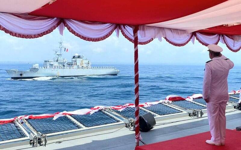 日前參與印尼多國聯演並停靠峇里島的法國海軍花月級巡防艦「葡月號」（F734）。（法國駐雅加達大使館官網）