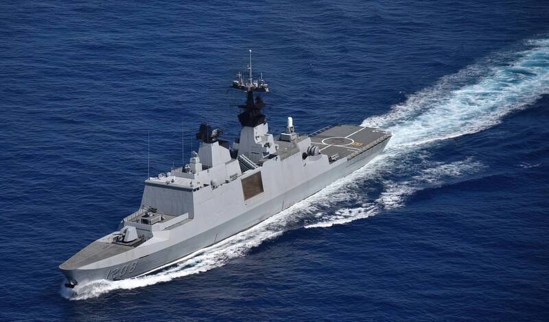 康定級巡防艦承德艦正進行性能提升，該艦2023年曾參與敦睦艦隊任務。（資料照，海軍艦指部提供）