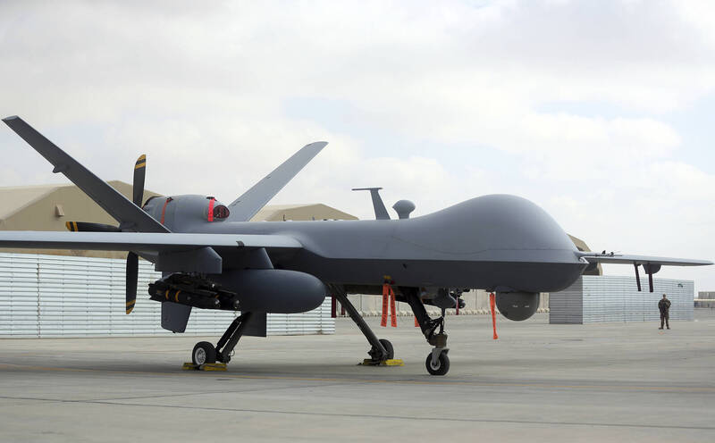 美軍MQ-9無人機已相當成熟，未來可能掛載小型化巡弋飛彈。（美聯社檔案照）