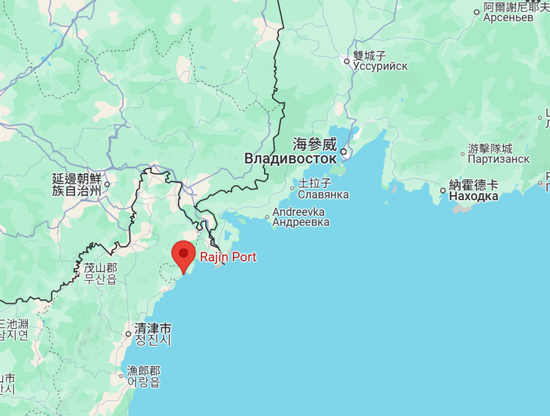 羅津港所在位置靠近俄羅斯。（圖擷自Google地圖）