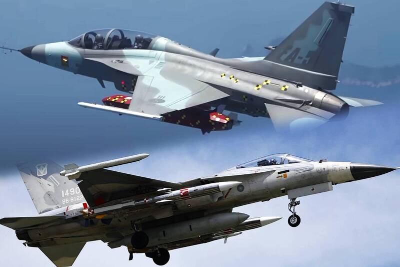 有「韓國金牛座」之稱的空射遠程巡弋飛彈近日完成投擲測試，而我國的空射雄三反艦飛彈後續也將進行相同試驗。（圖片來源：DAPA影片、IDF經國號粉專/本報合成）